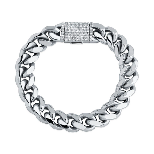 10MM MIAMI CUBAN LINK BRACELET - WHITE GOLD