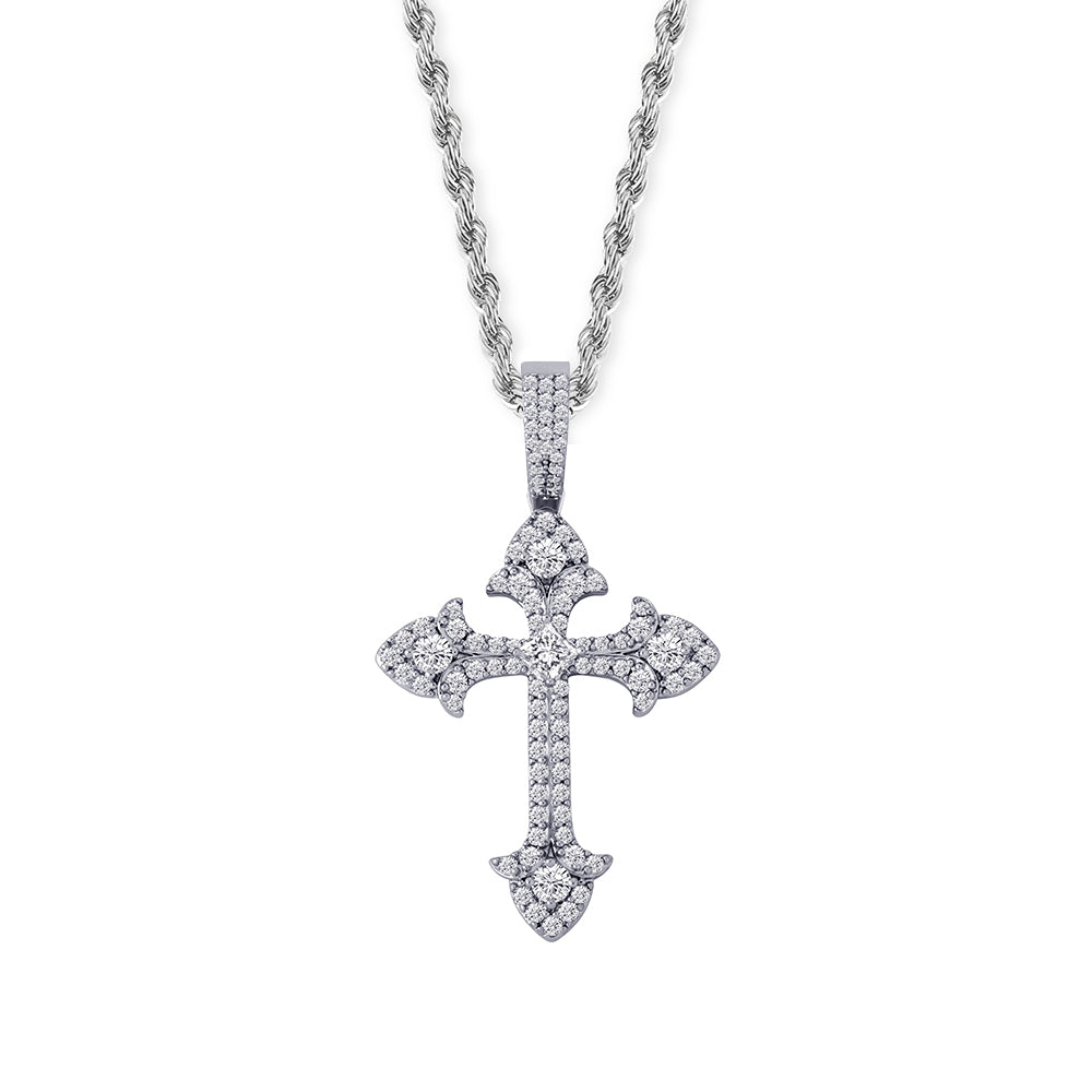 TEMPLAR CROSS PENDANT - WHITE GOLD