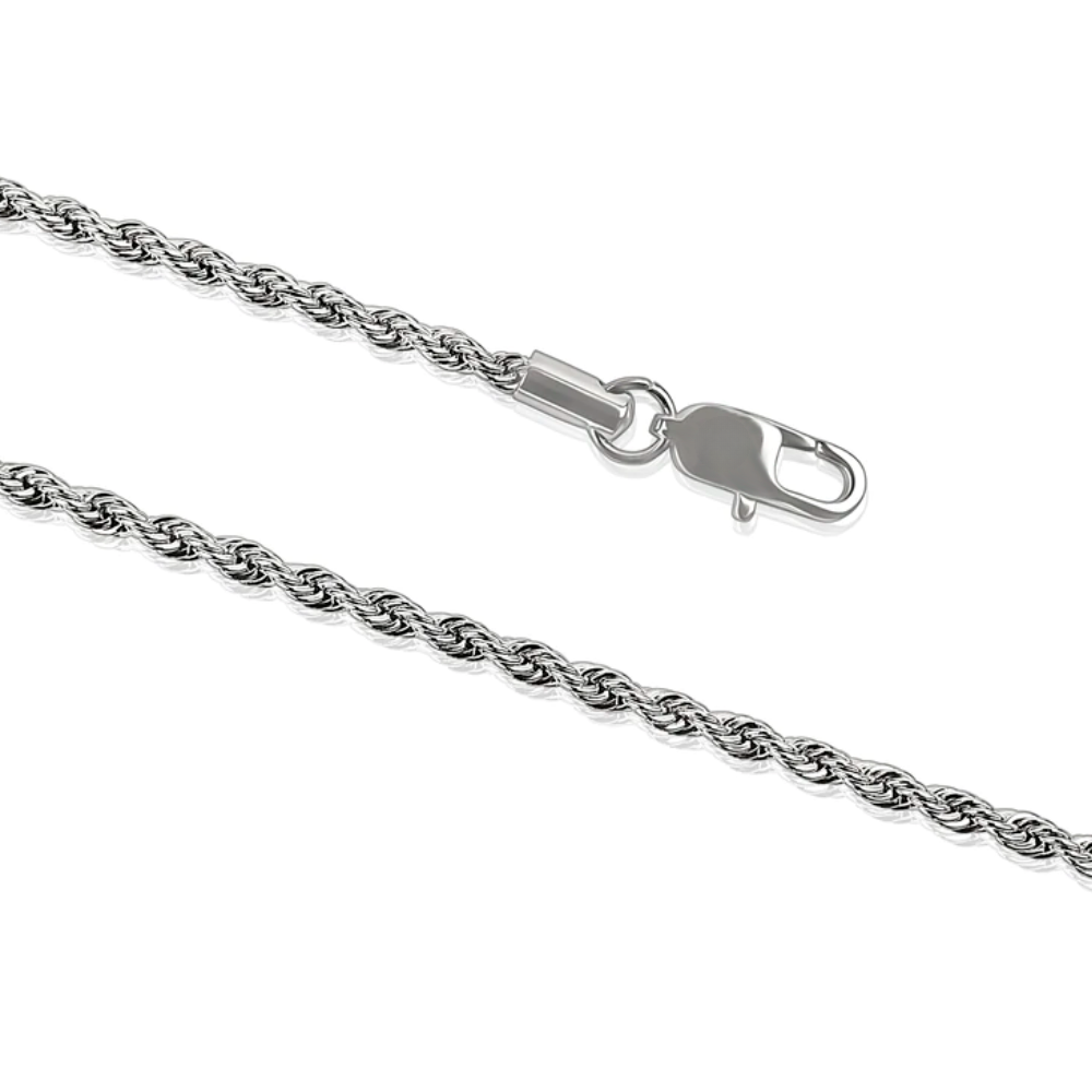 3MM ROPE CHAIN - WHITE GOLD