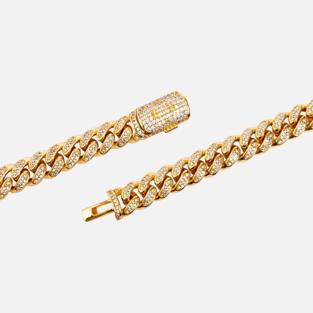 15MM BAGUETTE CUBAN LINK CHAIN - GOLD