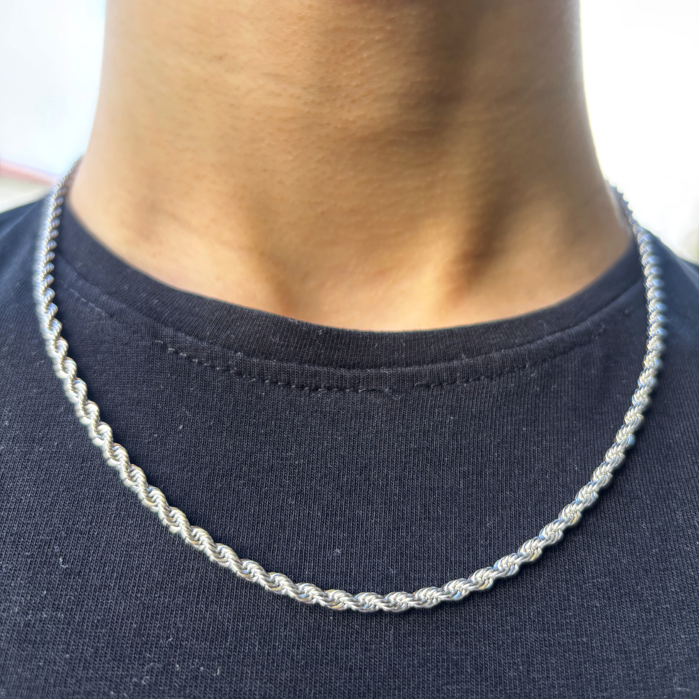 3MM ROPE CHAIN - WHITE GOLD